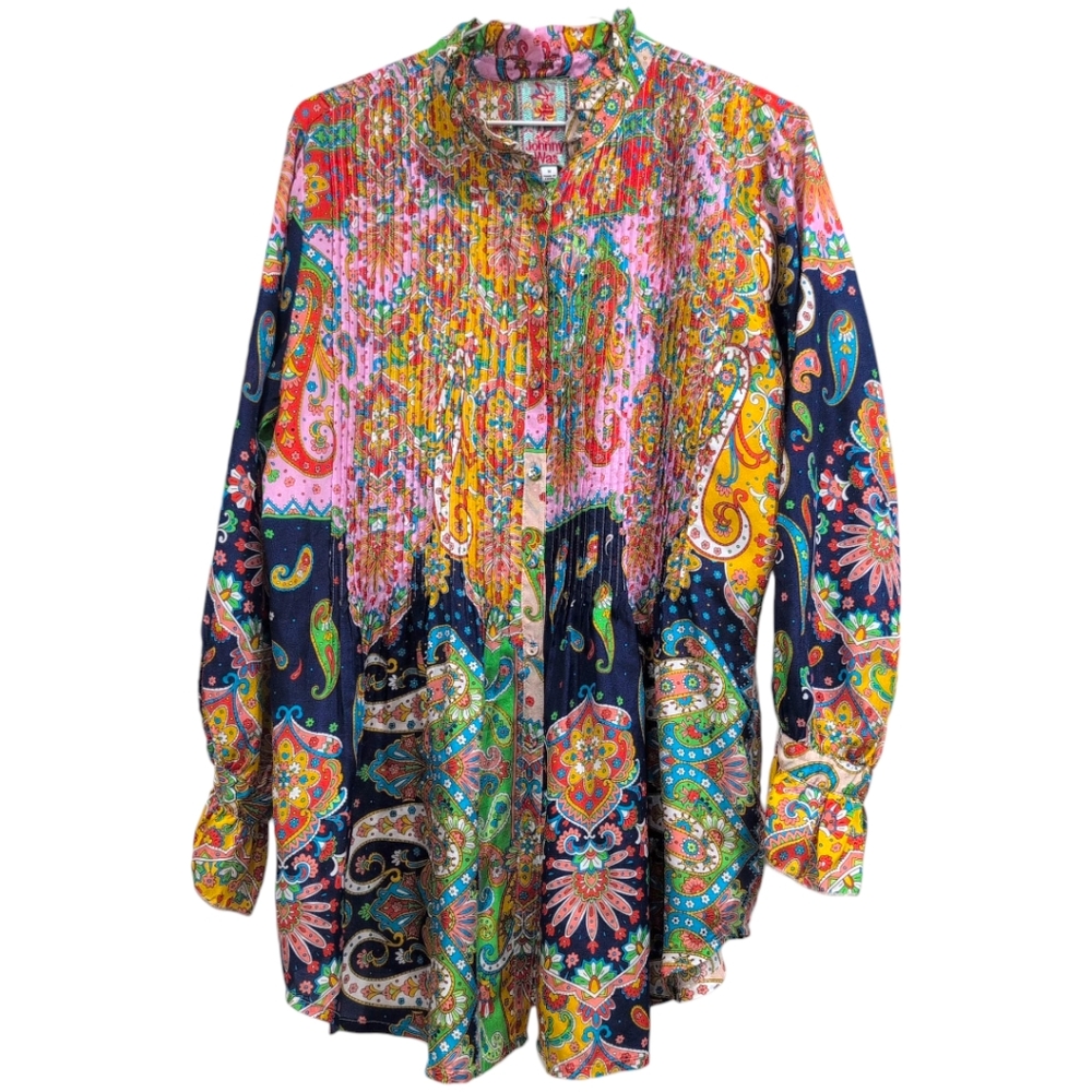 NWOT JOHNNY WAS Braemar Kita Tunic Long sleeves Medium $400 - Picture 3 of 7